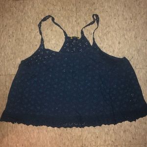 blue crop top